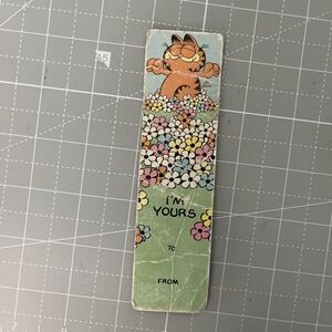 Vtg 1978 Valentine I’m Yours Bookmark Flowers GARFIELD Antioch BOOKMARK Vintage